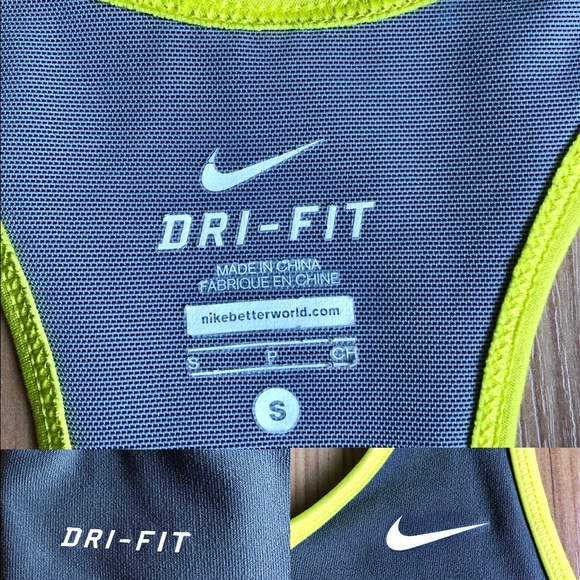 NIKE DRI FIT Racerback Tank Top Small Gray Built In Bra Women’s - Picture 6 of 15